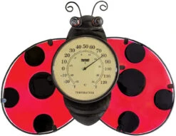 16" Ladybug Outdoor Garden Wall Thermometer