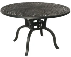 48" Jet Black Contemporary Motif Outdoor Patio Dining Table